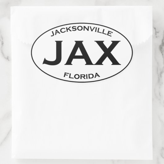 JAX - Jacksonville, Florida Ovale Sticker (Tas)
