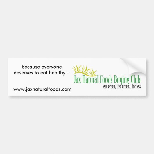 Jax Natural Foods Bumpersticker 2 (Voorkant)