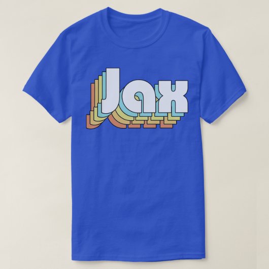 Jax Retro Rainbow Typografie Vervaagd Stijl T-shirt (Design voorkant)
