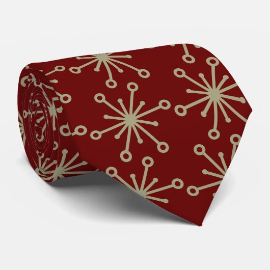Jax Snowflake Foulard Burgundy tweezijdig Stropdas (Opgerold)