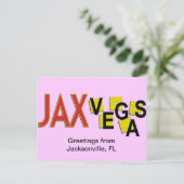 JaxVegas-groetings Briefkaart (Staand voorkant)