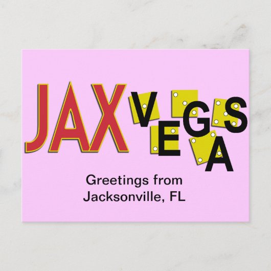 JaxVegas-groetings Briefkaart (Voorkant)