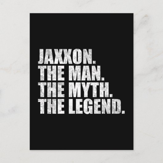 Jaxxon name, Jaxxon The Man The Myth The Legend Briefkaart (Voorkant)