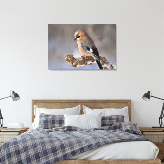 Jay Bird Canvas Afdruk (Insitu (Slaapkamer))