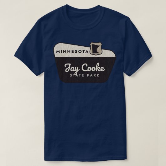 Jay Cooke State Park Minnesota Welkomstbord T-shirt (Design voorkant)
