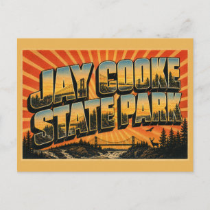 Jay Cooke State Park MN Vintage Reis Kunst Briefkaart