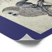 Jay en owl van Kitagawa, Utamaro Ukiyoe Poster (Hoek)