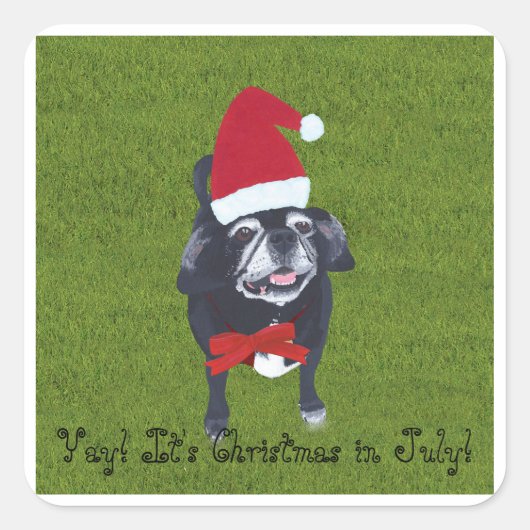 Jay! Het is Kerstmis in juli, Santa Pug sticker (Voorkant)