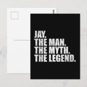 Jay naam, Jay De Man De Mythe De Legende Briefkaart (Voorkant / Achterkant)