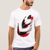Jay Niani Custom Feather - Black en Red T-shirt (Voorkant)