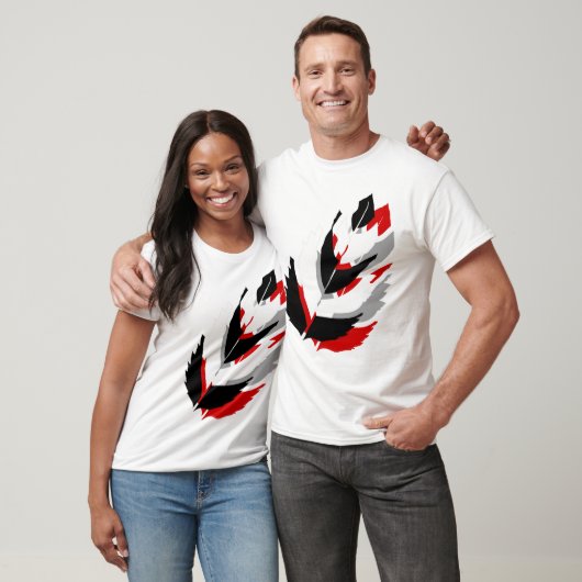 Jay Niani Custom Feather - Black en Red T-shirt (Unisex)