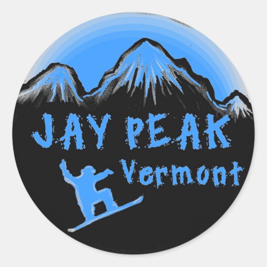 Jay Peak Vermont artistieke skier Ronde Sticker (Voorkant)