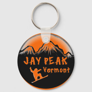 Jay Peak Vermont artistieke skier Sleutelhanger