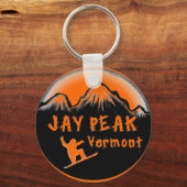 Jay Peak Vermont artistieke skier Sleutelhanger (Voorkant)