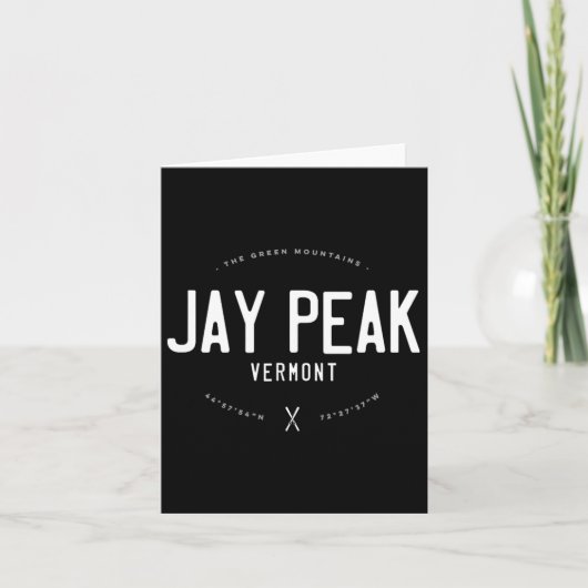 Jay Peak Vermont Graphic Distressed Ski Kaart (Voorkant)