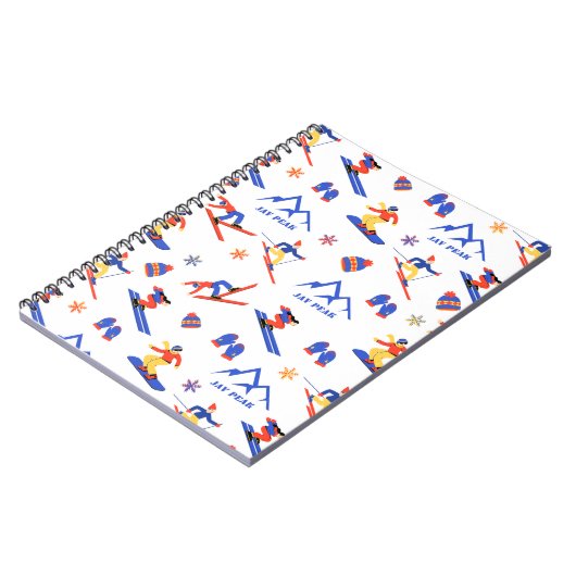 Jay Peak Vermont Ski Snowboard patroon Notitieboek (Linkerzijde)