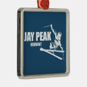 Jay Peak Vermont Skiër Metalen Ornament (Rechts)