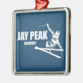 Jay Peak Vermont Skiër Metalen Ornament (Links)