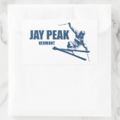 Jay Peak Vermont Skiër Rechthoekige Sticker (Tas)