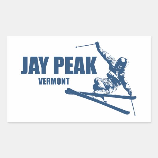 Jay Peak Vermont Skiër Rechthoekige Sticker (Voorkant)