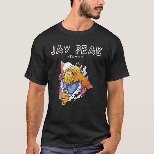 Jay Peak Vermont USA Retro Ski T-shirt (Voorkant)