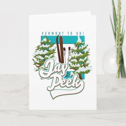 Jay Peek Vermont ski logo Feestdagen Kaart (Voorkant)