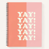 Jay! Positief oplopend roze en koraal Notitieboek (Voorkant)