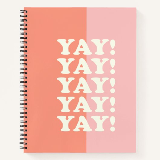Jay! Positief oplopend roze en koraal Notitieboek (Voorkant)