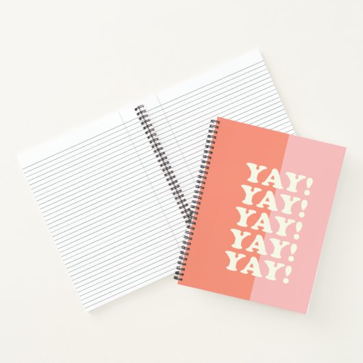 Jay! Positief oplopend roze en koraal Notitieboek (Binnen)