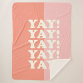 Jay! Positief oplopend roze en koraal Sherpa Deken (Voorkant)
