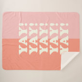 Jay! Positief oplopend roze en koraal Sherpa Deken (Voorkant (horizontaal))