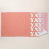 Jay! Positief oplopend roze en koraal Strandlaken (Voorkant)