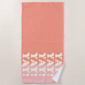 Jay! Positief oplopend roze en koraal Strandlaken (Voorkant)