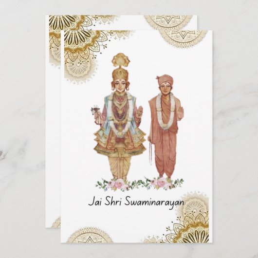 Jay Shree Swaminarayan Wenskaart Feestdagenkaart (Voorkant / Achterkant)