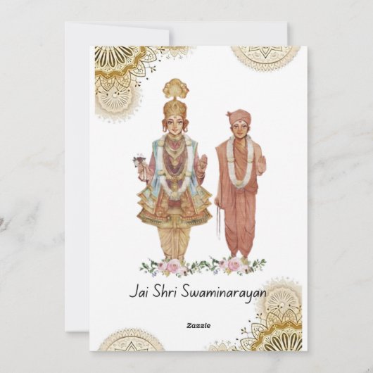 Jay Shree Swaminarayan Wenskaart Feestdagenkaart (Achterkant)