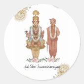 Jay Shri Swaminarayan Ronde Sticker (Voorkant)