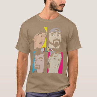 Jay Silent Bob Clerks Group Shot Cartoon Character T-shirt