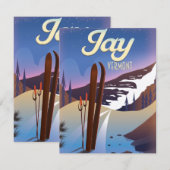 Jay Vermont USA ski-reisposter. (Voorkant / Achterkant)