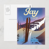 Jay Vermont USA ski-reisposter. Briefkaart (Voorkant / Achterkant)
