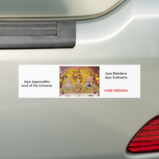 Jaya Jagannatha Lord of the Universe, ... Bumpersticker (Op auto)