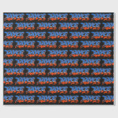 Jayce Vorname Name Graffiti blue orange Cadeaupapier (Vlak)