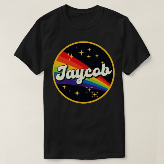 Jaycob regenboog in ruimte  stijl t-shirt (Design voorkant)