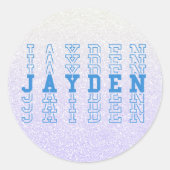 Jayden aangepaste jongensnaam ronde sticker (Voorkant)
