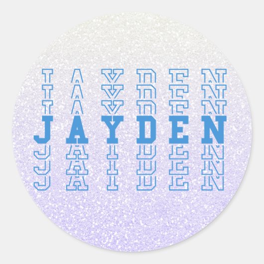 Jayden aangepaste jongensnaam ronde sticker (Voorkant)