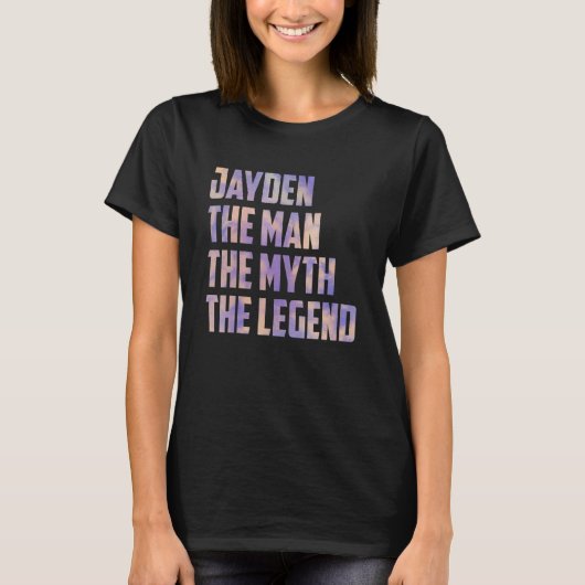 Jayden het Man The Myth The Legend Fathers Day Son T-shirt (Voorkant)
