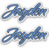 Jayden Name blue Aufkleber Sticker Stickerset (Voorkant)