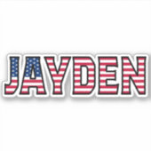 Jayden Name Vorname USA Sticker Stickerset (Voorkant)