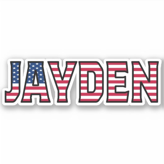 Jayden Name Vorname USA Sticker Stickerset (Voorkant)