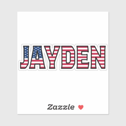 Jayden Name Vorname USA Sticker Stickerset (Vel)