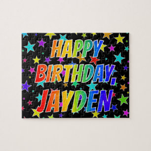 "JAYDEN" Voornaam, Fun "HAPPY BIRTHDAY" Legpuzzel